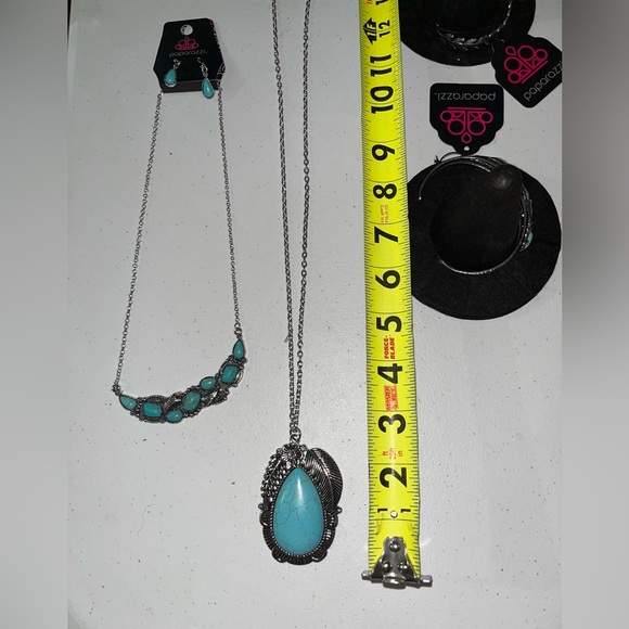 NWT Paparazzi Silver & Turquoise Bundle of 6 Jewelry Set - Picture 3 of 5